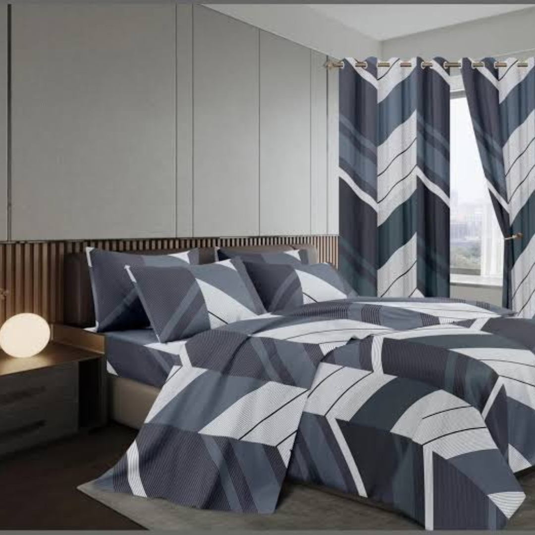 7pcs Curtain Duvet Set(04)